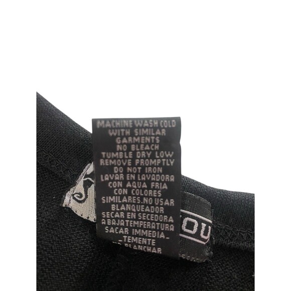 Joujou Womens Top Size 3X Ruched Arms & Sides Black w/Silver Grey Floral Detail - Picture 3 of 10